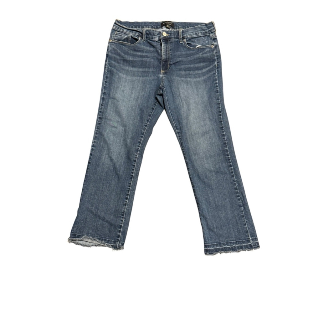 Banana Republic Women’s Cropped Flare Jeans, 31/12 Dark Wash Raw Hem​​​​